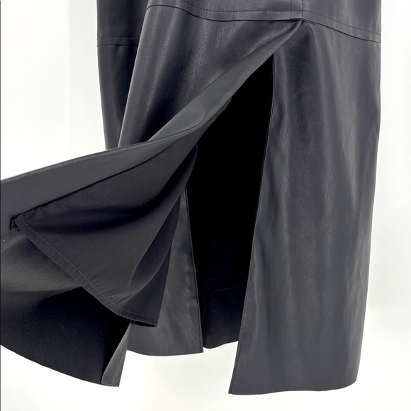 Banana Republic Factory Vegan Leather Midi Dress Women’s Size 10 in Black NWT! - Picture 6 of 13